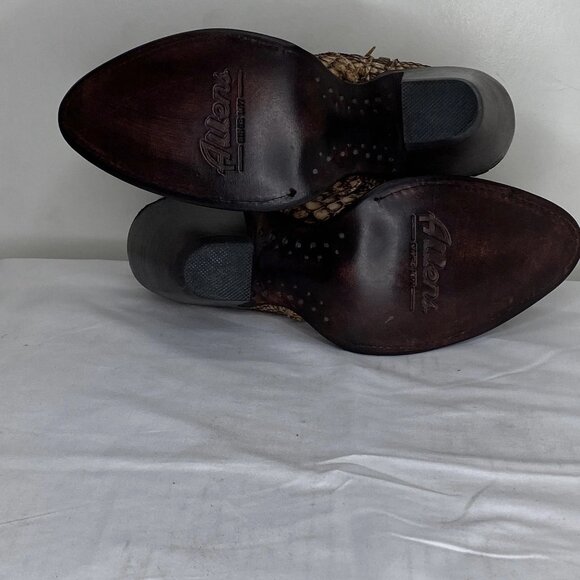 NEW ALLENS Women’s Kyra Brown Exotic High Heel Ankle Boots – Size 6B - Picture 6 of 13